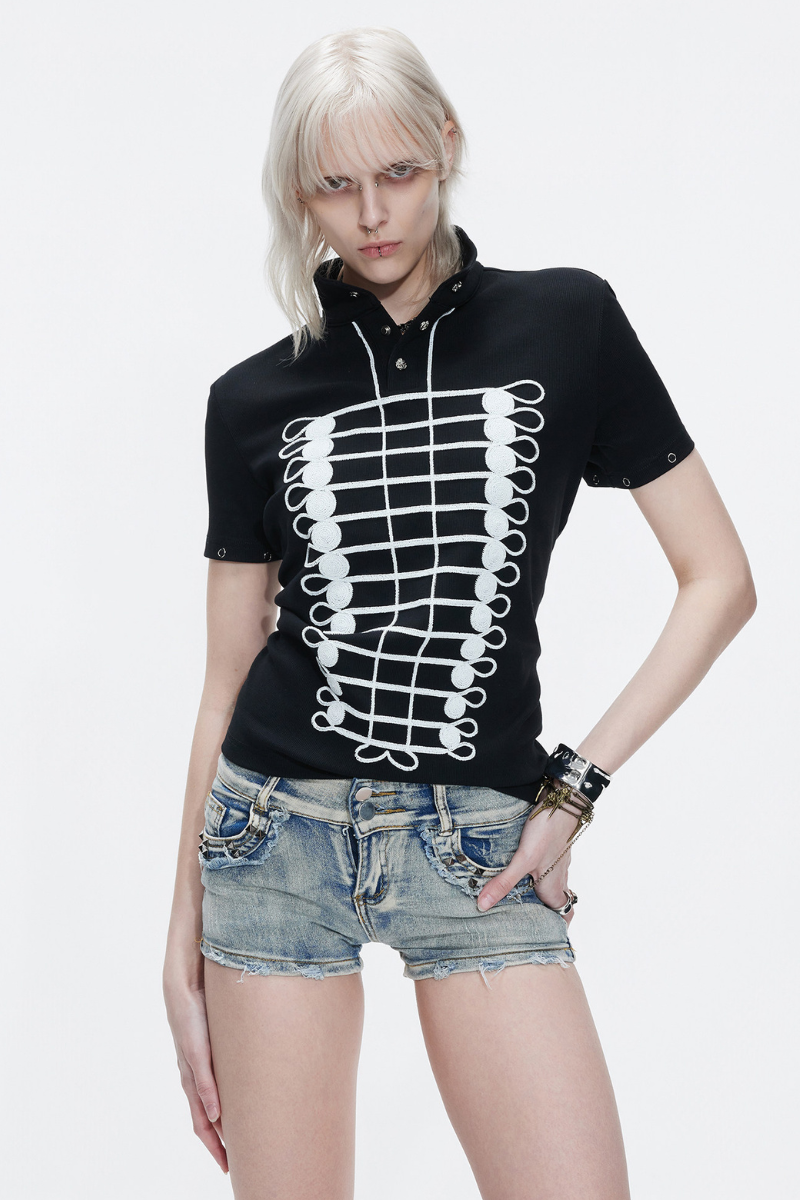 Embroidered Chain Polo Shirt