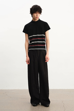 Accordion Pleat Linen Trousers