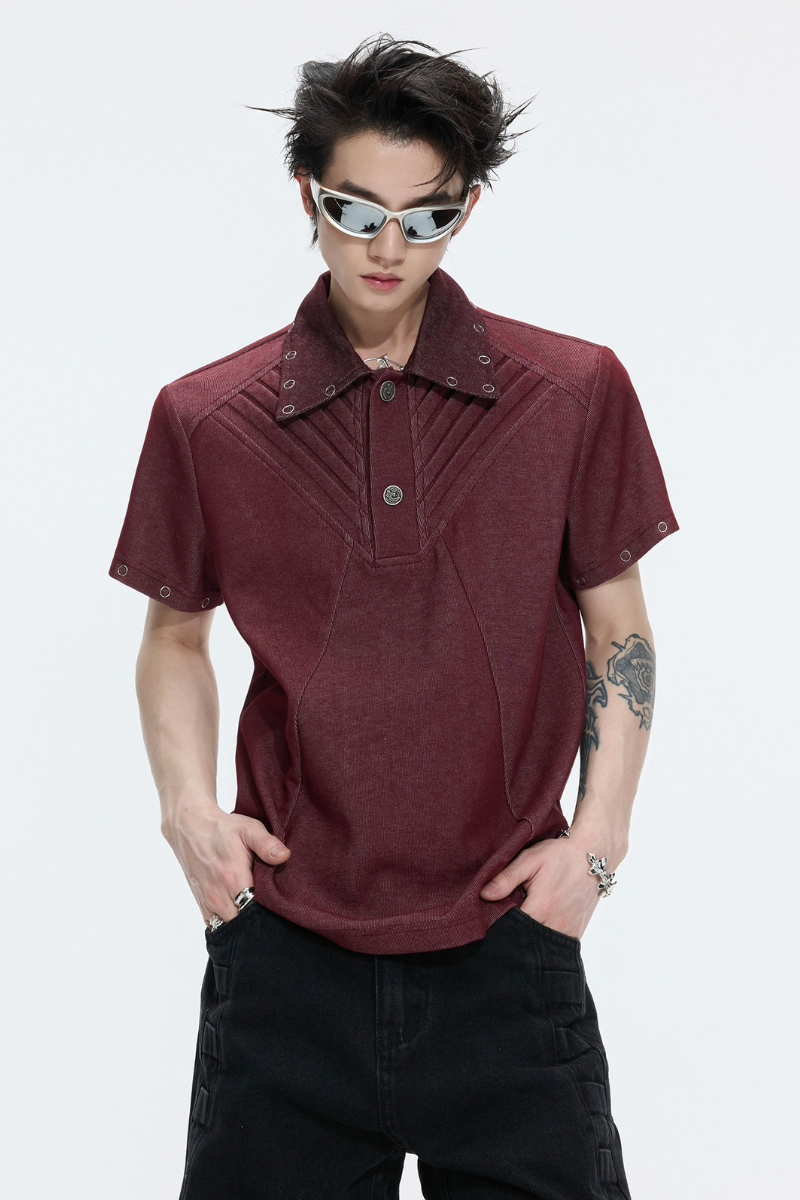 Washed Crinkle Polo Shirt