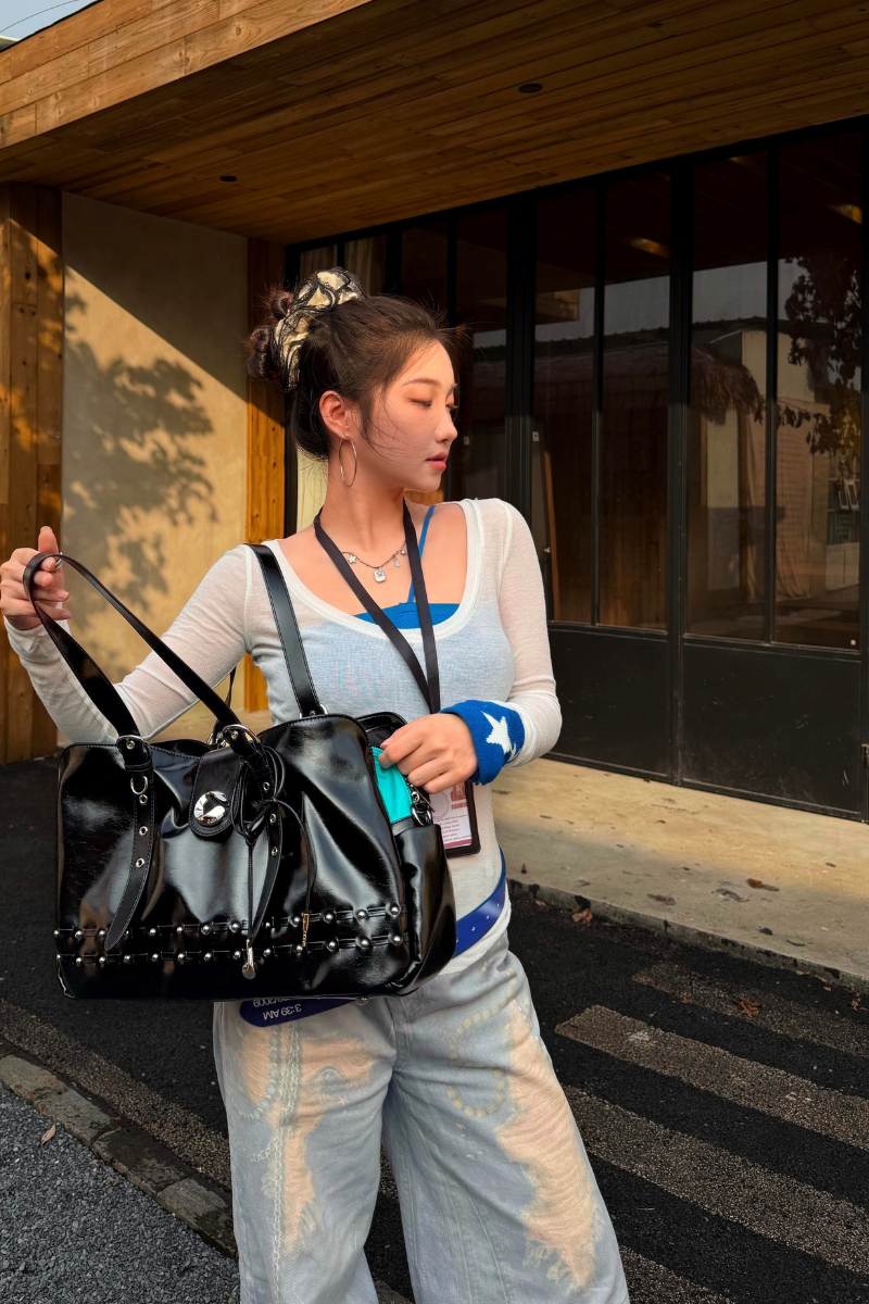 Colorblock Carryall Shoulder Bag