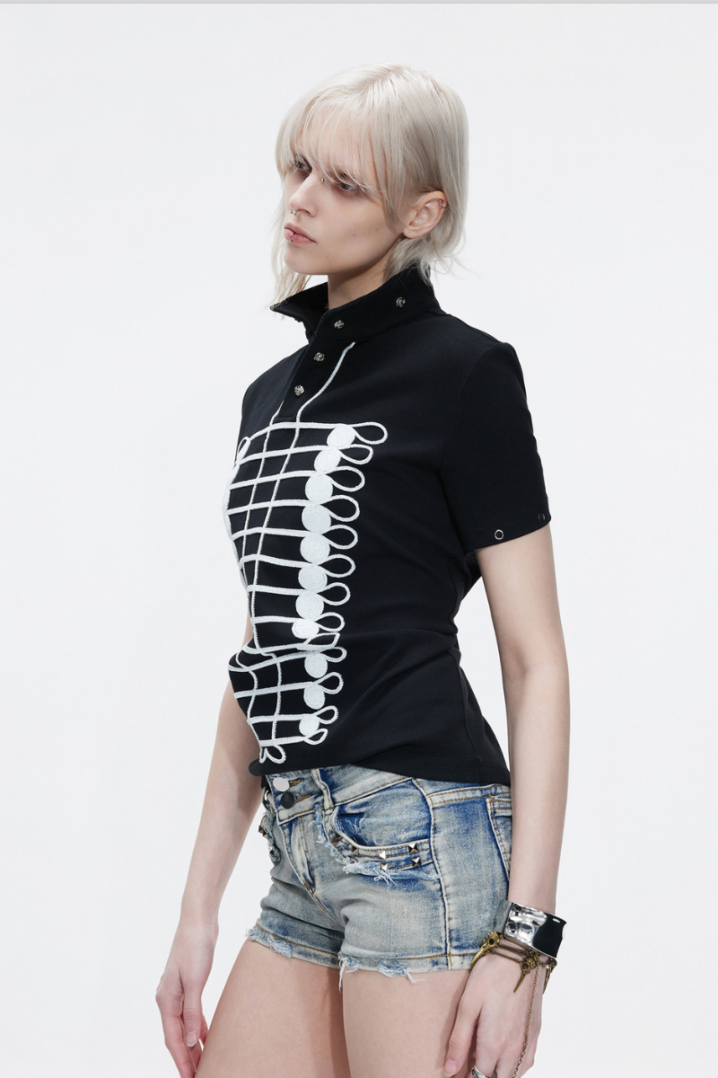 Embroidered Chain Polo Shirt
