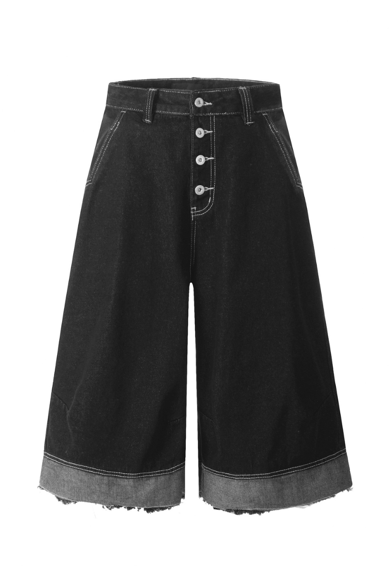 Raw Edge Patchwork Jorts