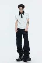 Sequin Buckle Polo Shirt
