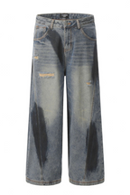 Graffiti Ripped Lantern Jeans