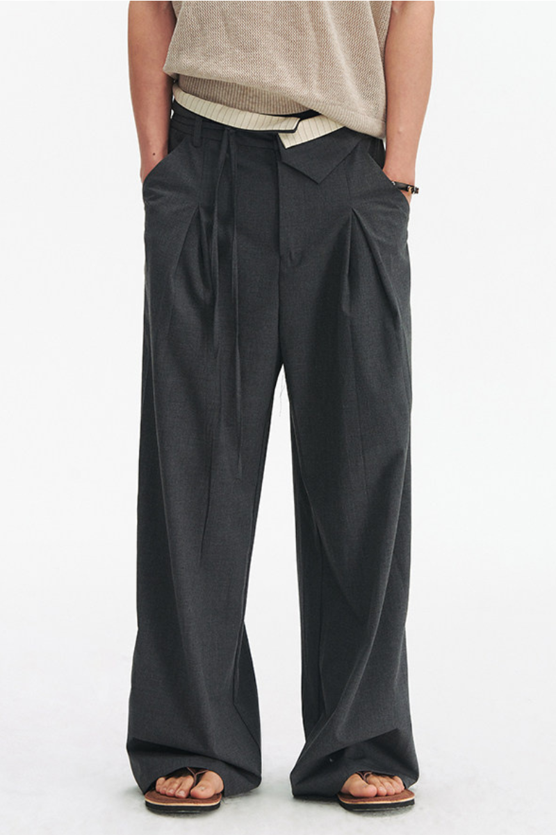 Striped Wrap Trousers