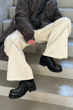 Washed Leather Derby Shoes