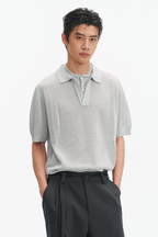 Layered Knit Polo Shirt