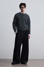 Houndstooth Pleated Wide Pants