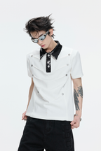 Sequin Buckle Polo Shirt