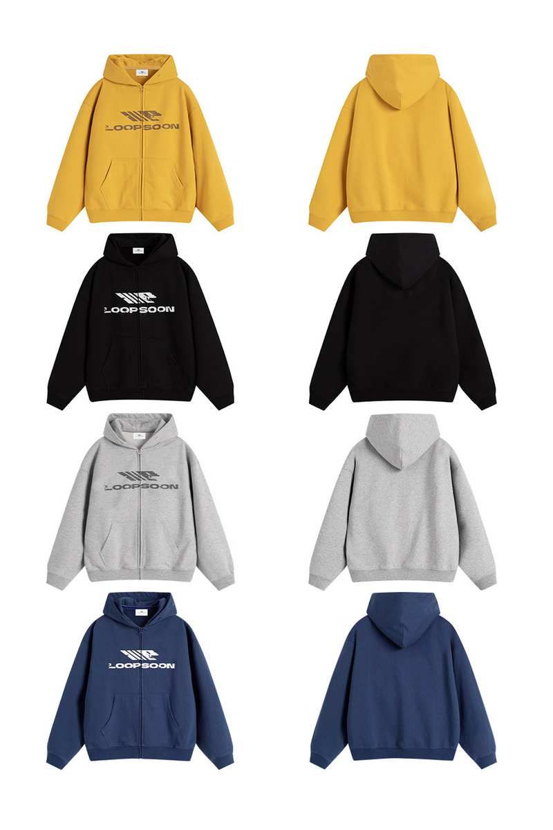 Distressed Zip Hoodie