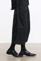 Waxed Biker Capri Jeans