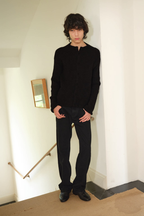 Ribbed Mock Neck Cardigan