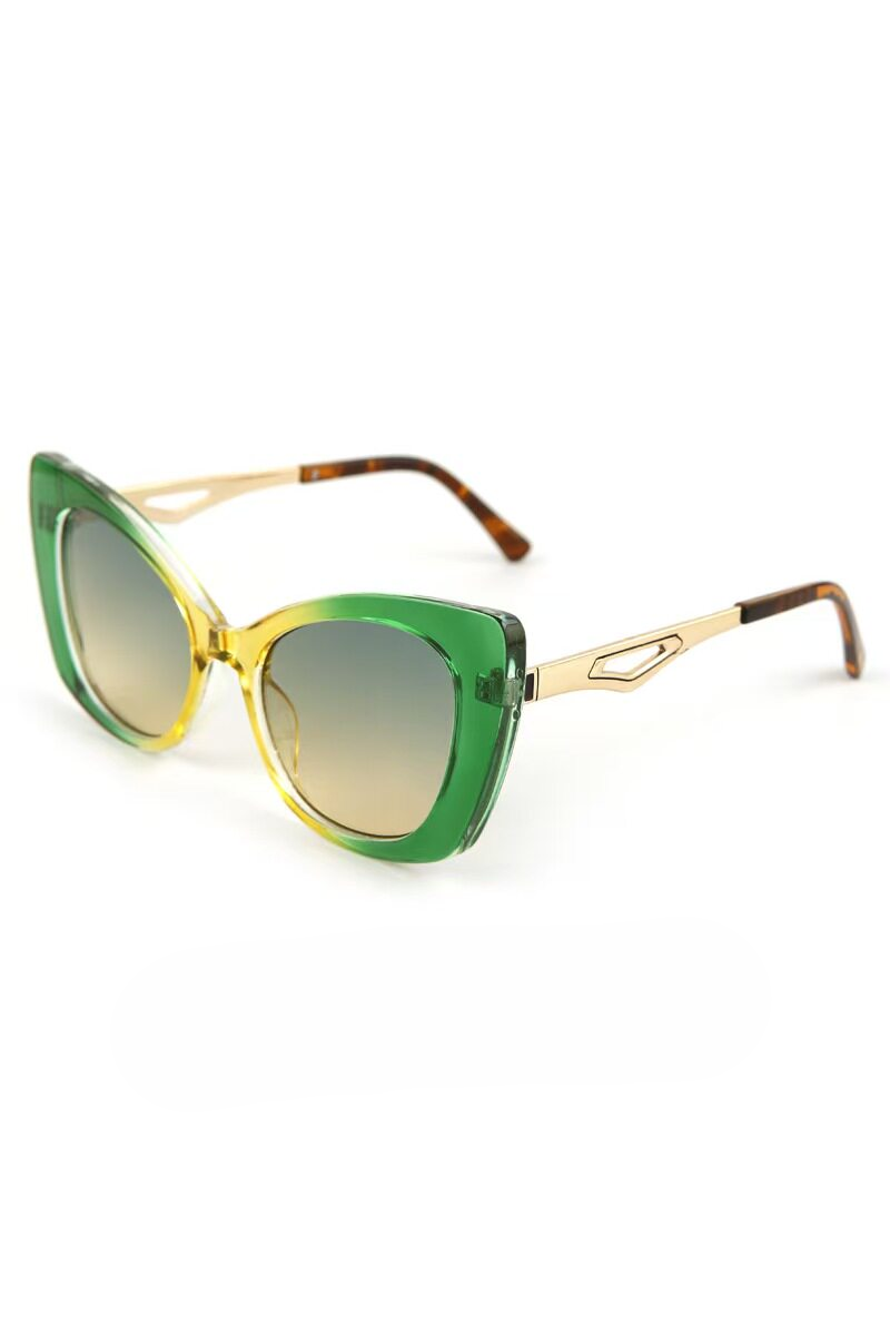 Retro Oversized Metal Cat Eye Sunglasses