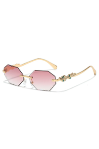 Gold Frame With Double Pink Lenses