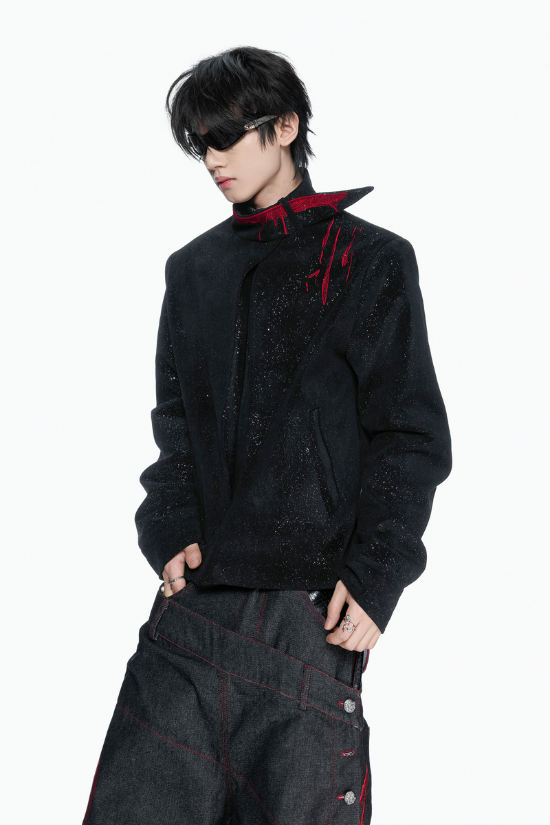 Glitter Suede Embroidered Jacket