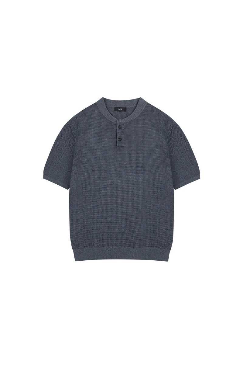 Waffle Knit Henley T-Shirt