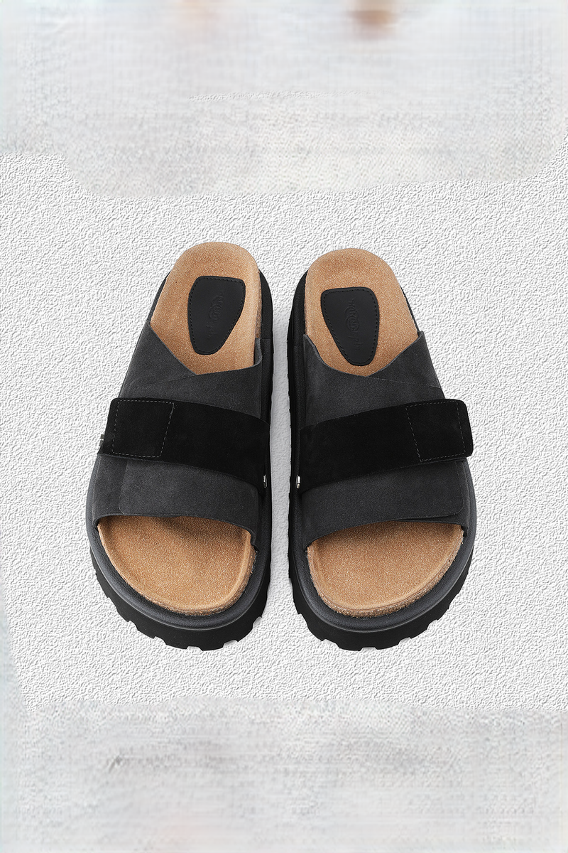 Velcro Leather Clog Sandals