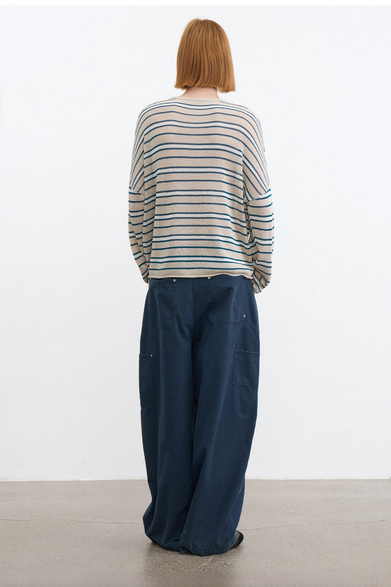 Striped Paper Yarn Sweater