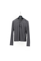 Studded Henley Long Sleeve