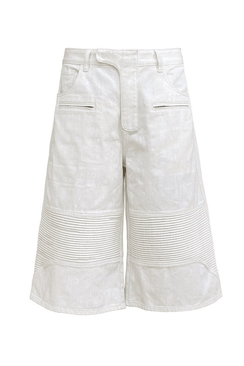 Waxed Biker Capri Jeans