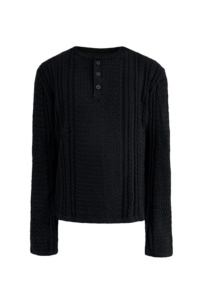 Cable Knit Henley Sweater