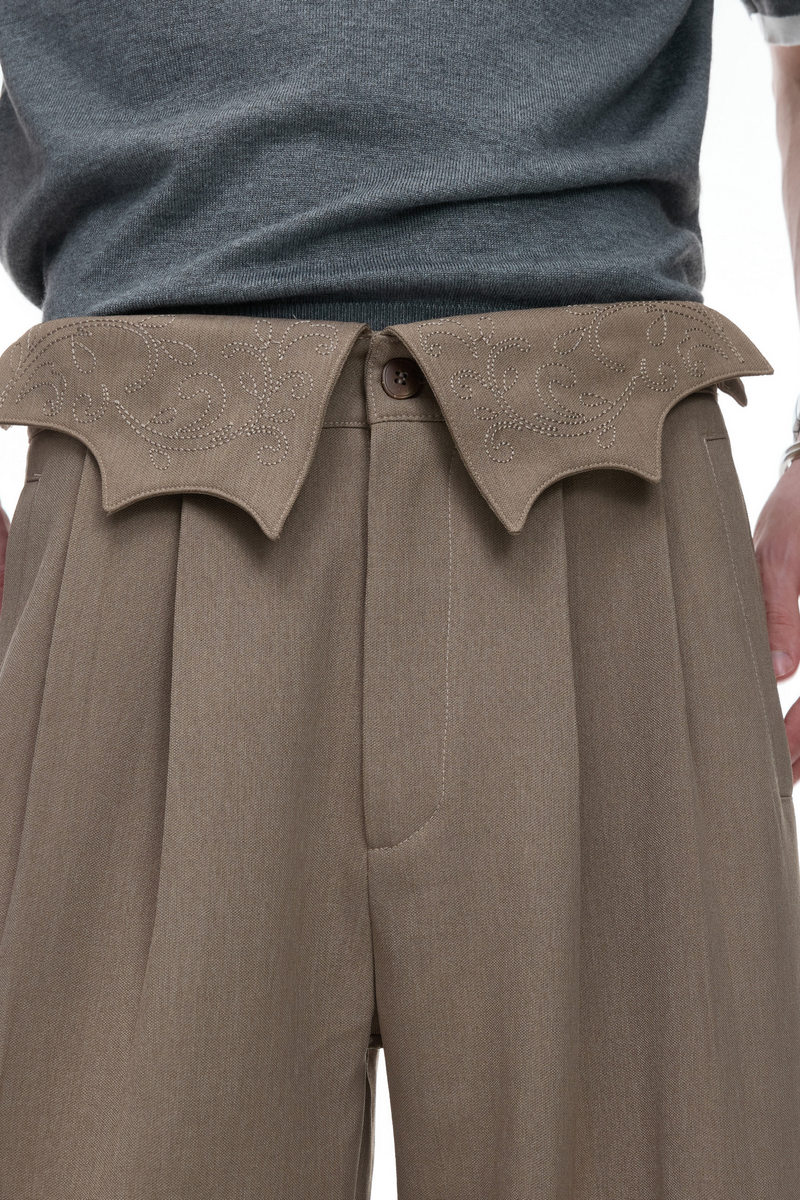 Pinstripe Wide Leg Trousers