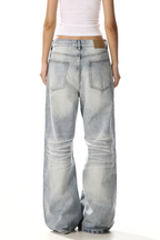 Whisker Straight Wide Jeans