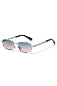 Silver Frame Green Gray Pink Film