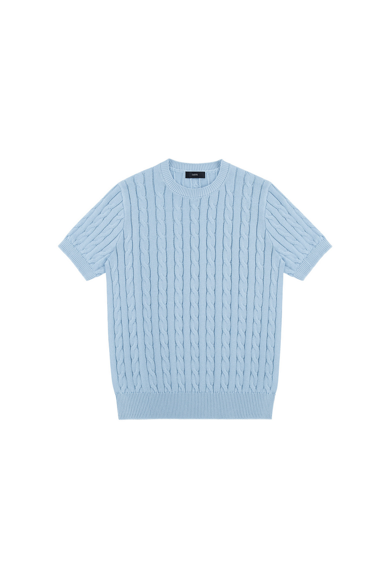 Cable Knit Crewneck T-Shirt
