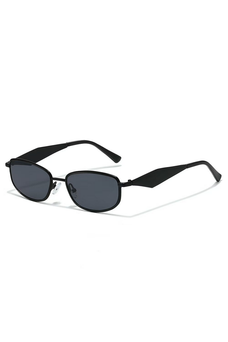 Elegant Slim Metal Oval Sunglasses
