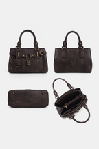 Distressed Lock Crossbody Bag