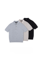 Cable Knit Polo Shirt