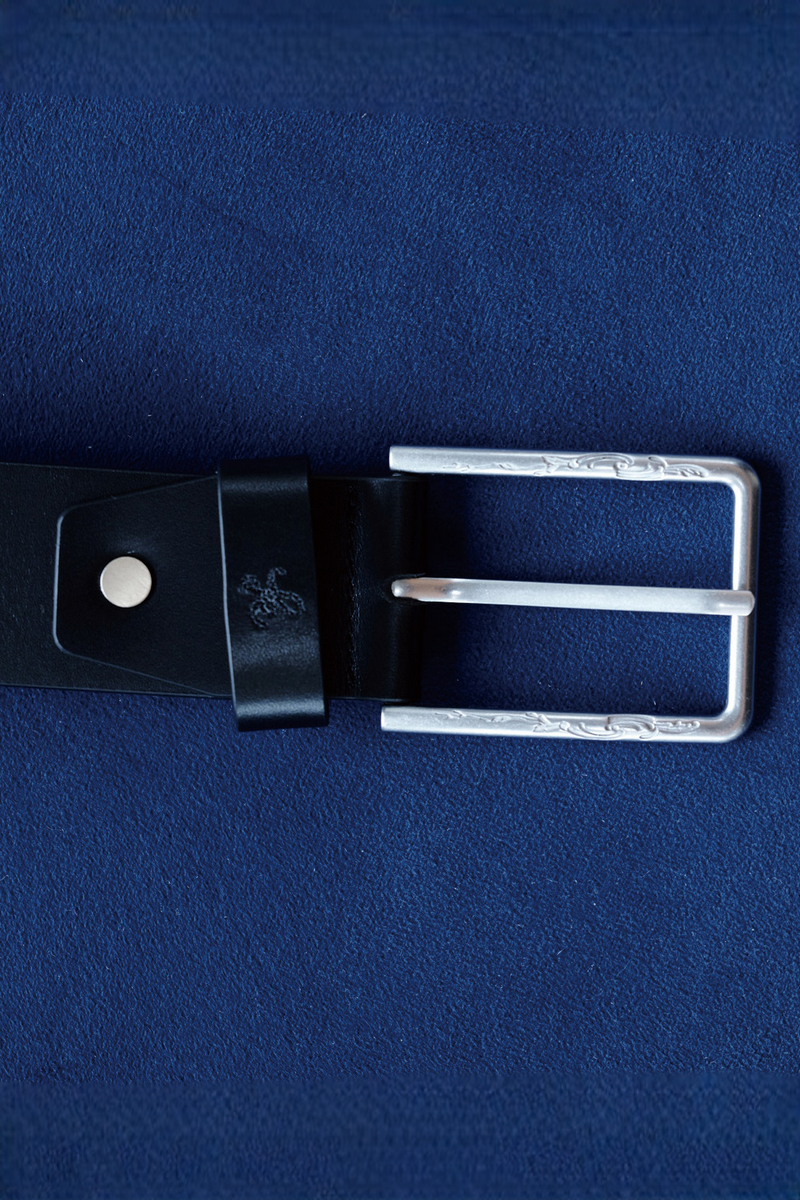 Embossed Wide Leather Belt