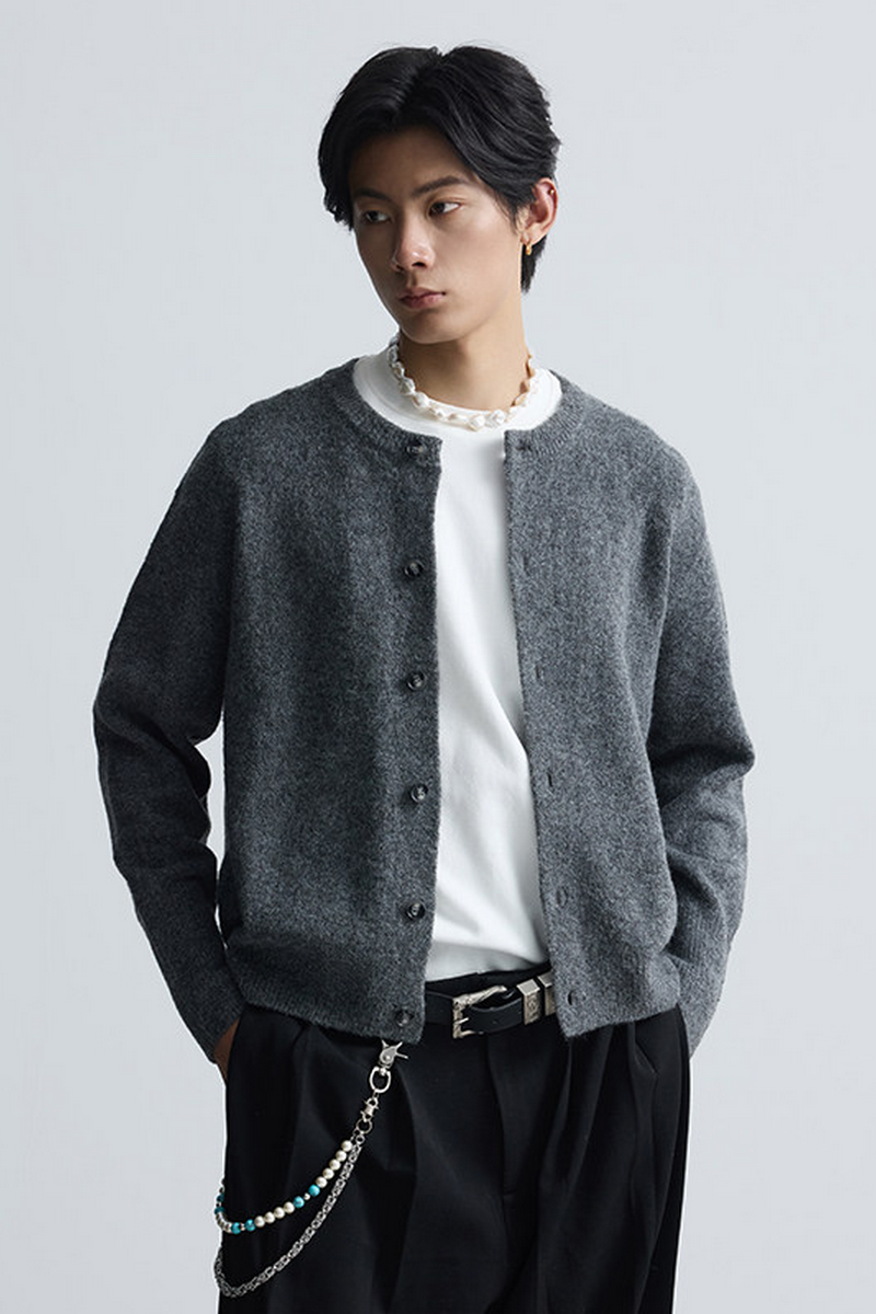 Wool Blend Knit Cardigan