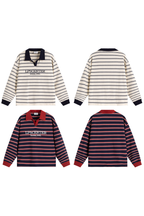 Striped Long Sleeve Polo