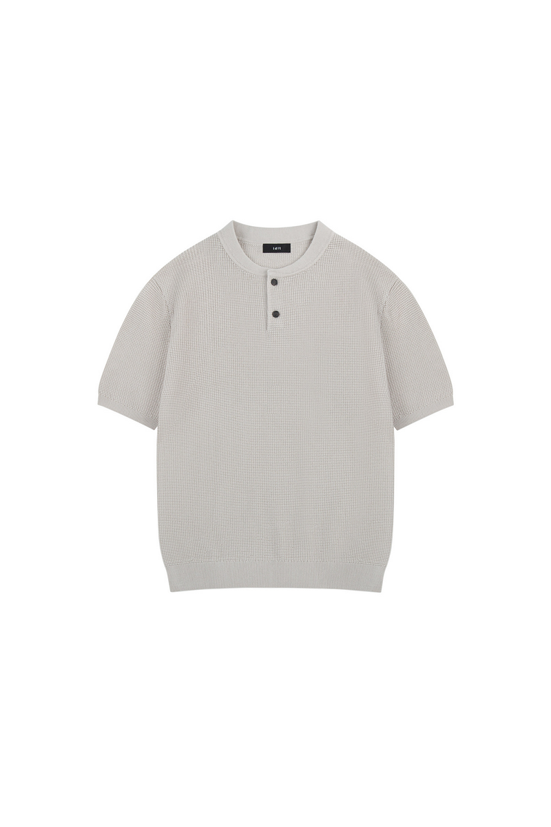 Waffle Knit Henley T-Shirt