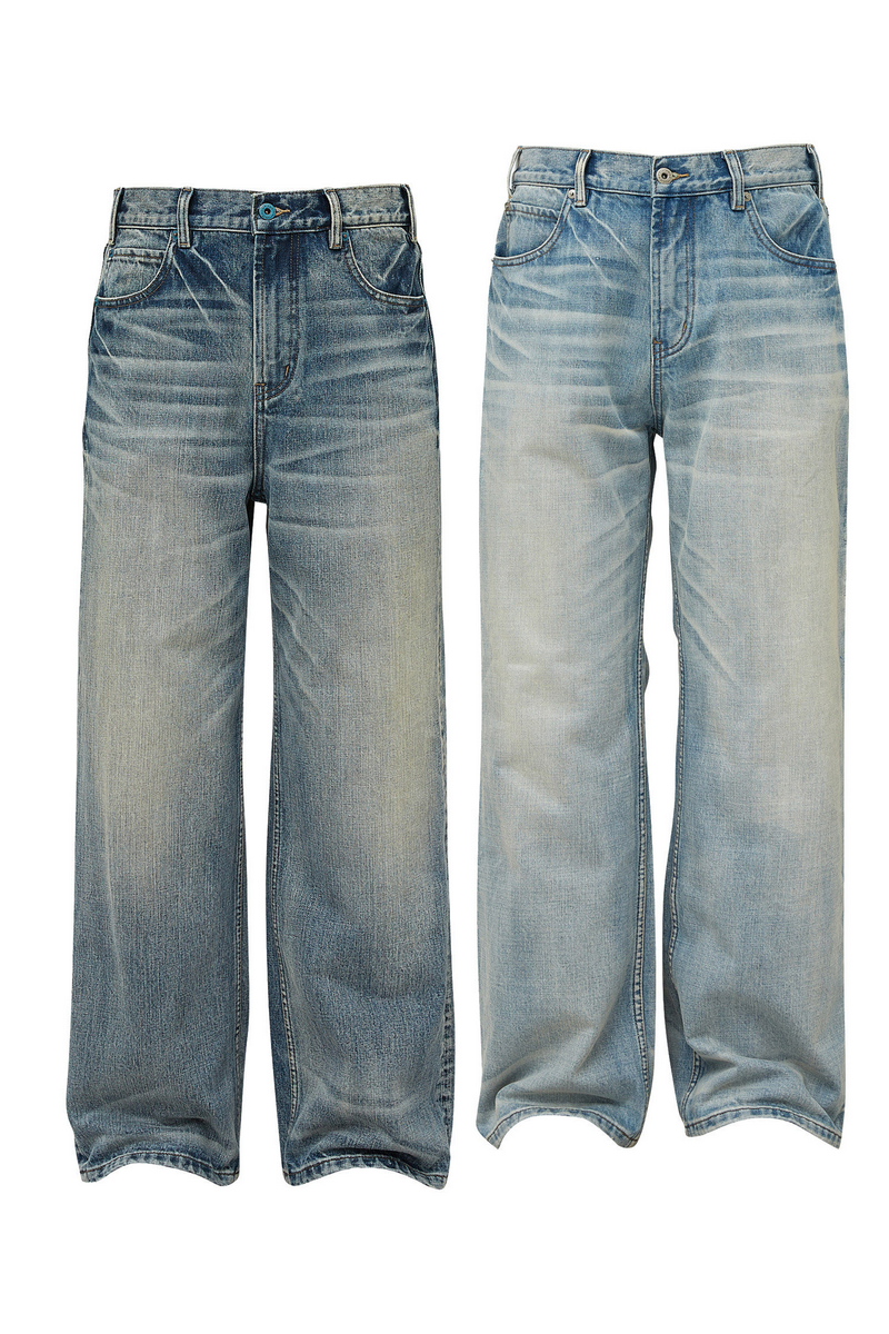 Washed Straight Leg Jeans