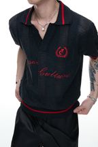 Mesh Panel Polo Shirt