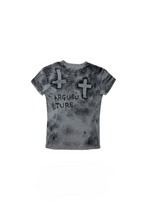 Distressed Cross Studded T-Shirt