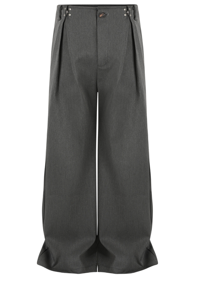Herringbone Pleated Trousers