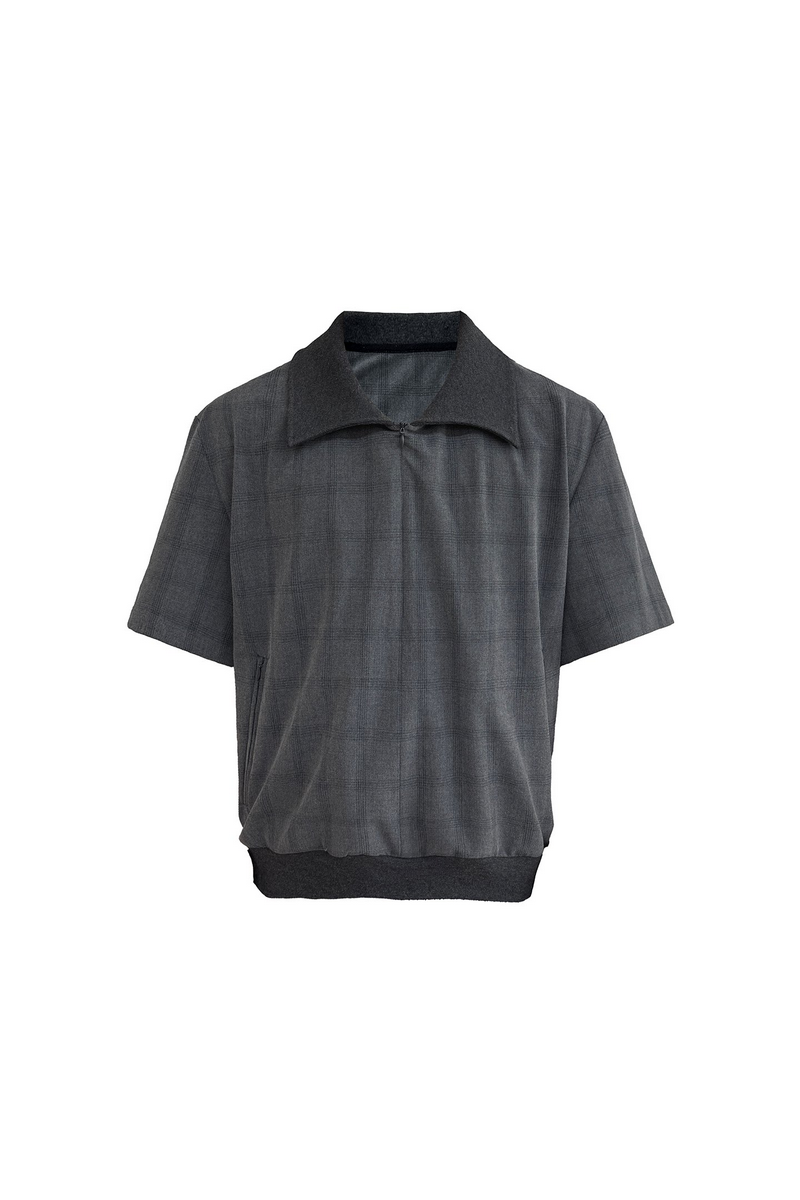 Half Zip Plaid Tee