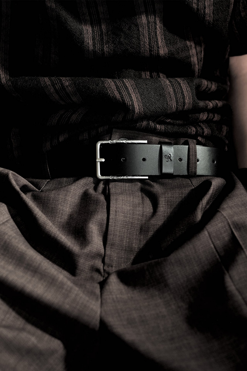 Embossed Wide Leather Belt