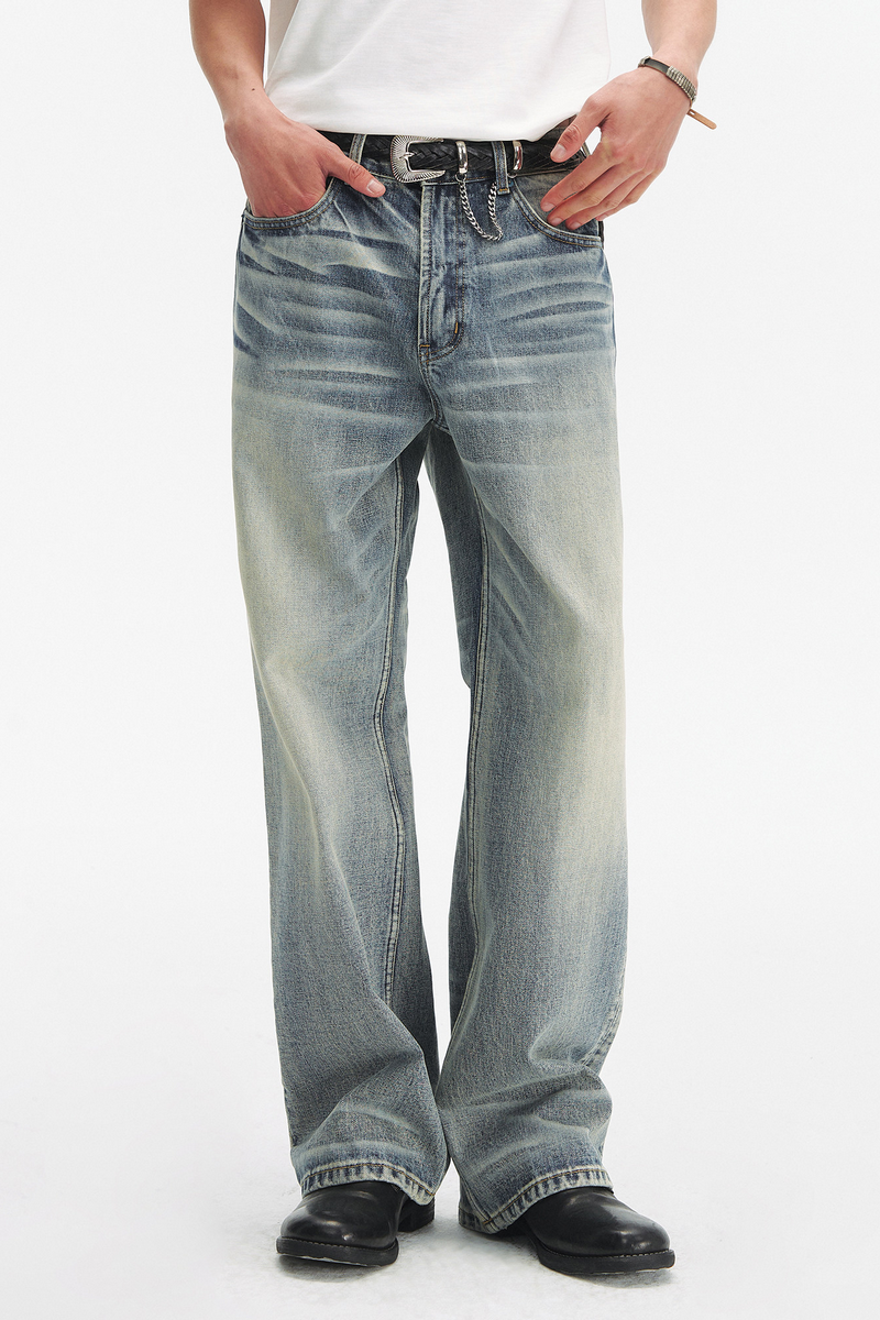 Washed Straight Leg Jeans