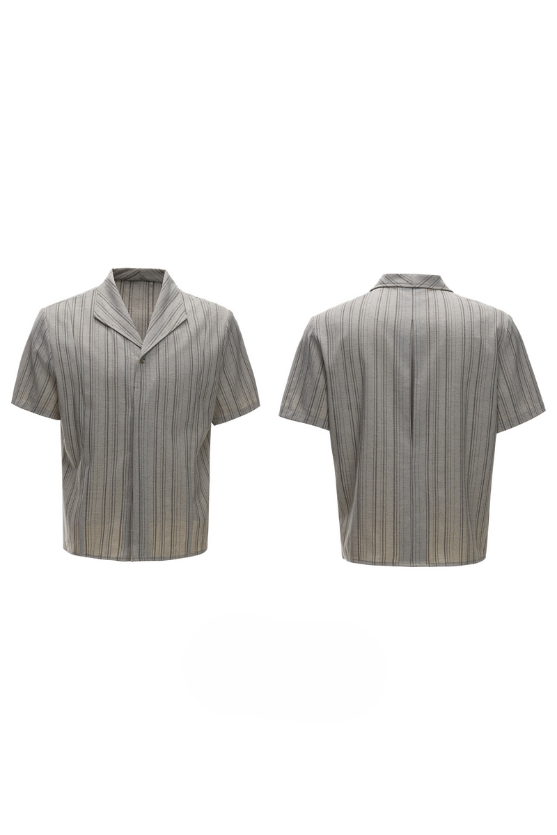 Striped Cuban Collar Shirt