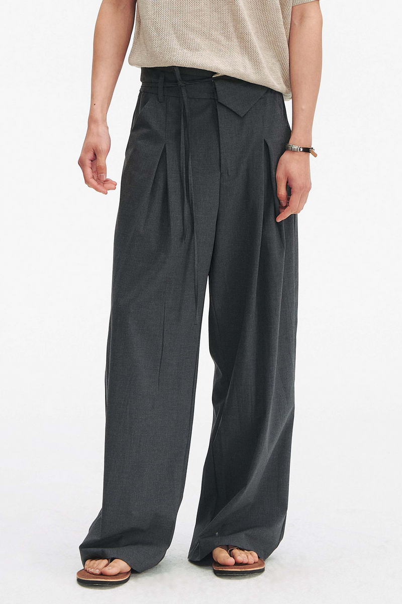 Striped Wrap Trousers