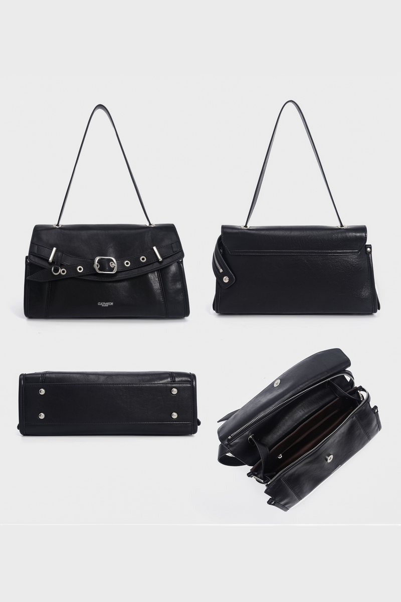 Moto Baguette Shoulder Bag