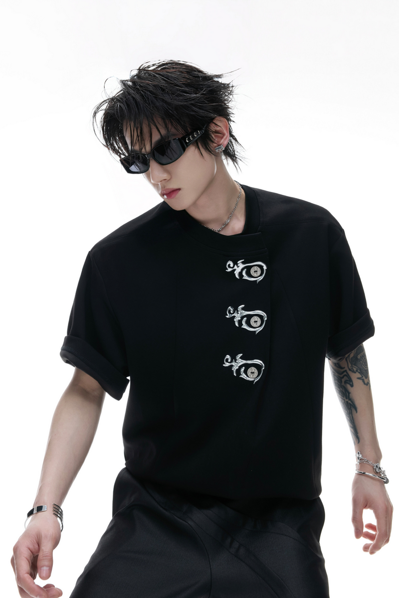 Asymmetric Embroidered T-Shirt