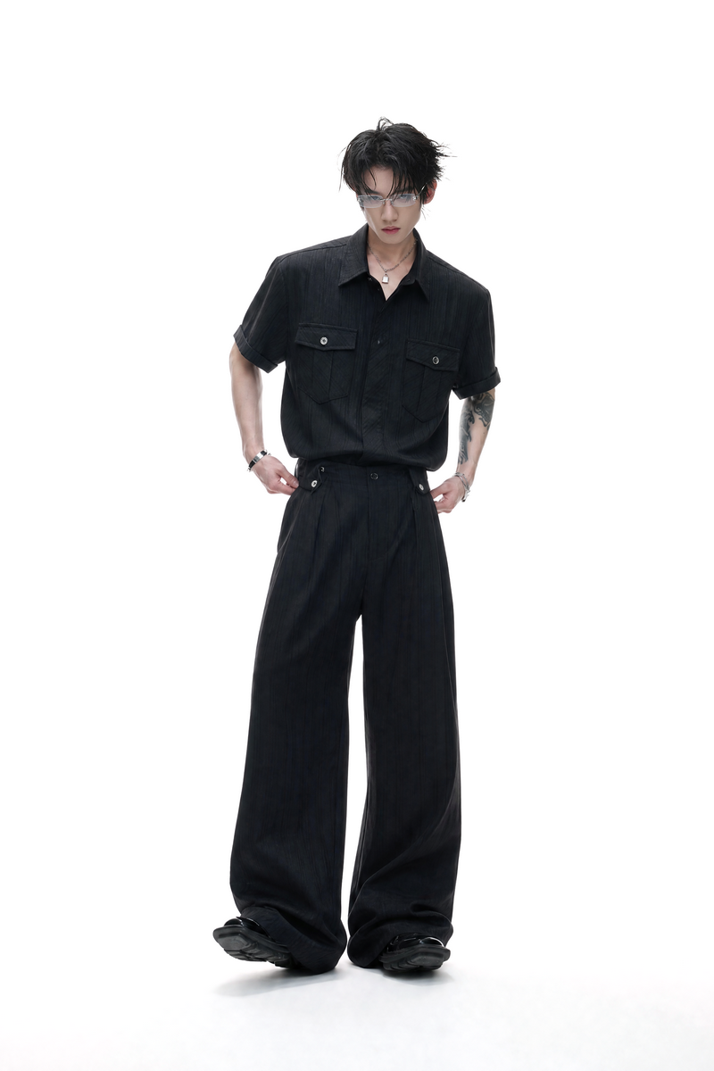 Striped Wide Leg Trousers