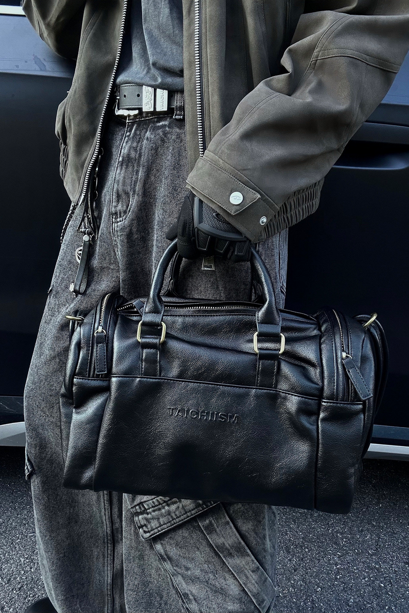 Crackle Leather Shoulder Bag