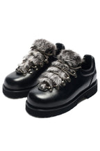 Fur-Tongue Derby Shoes